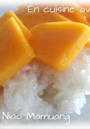 ingrédient pour recette du riz gluant au lait de coco et mangue