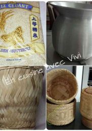 ingrédient pour recette du riz gluant au lait de coco et mangue